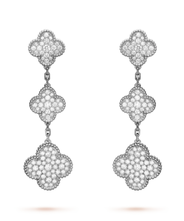 Magic Alhambra Earrings, 3 Motifs (Diamond)