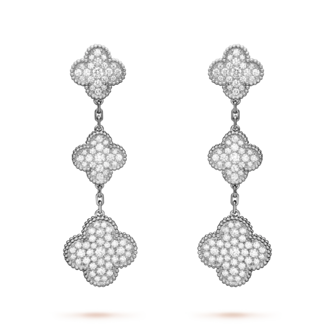 Magic Alhambra Earrings, 3 Motifs (Diamond)