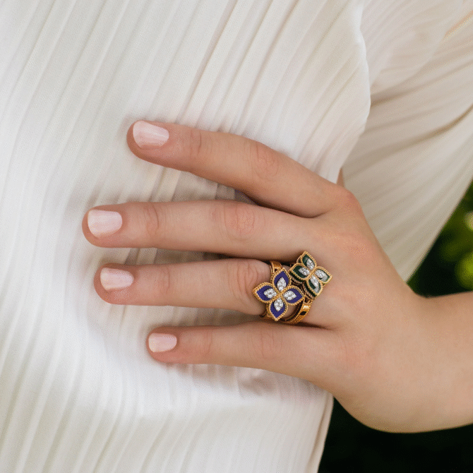 Princess Flower Ring with Diamonds