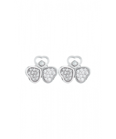 Happy Hearts Wings Earrings, White Gold, Diamonds