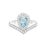 Joséphine Aigrette Ring White Gold, Aquamarine, Diamonds