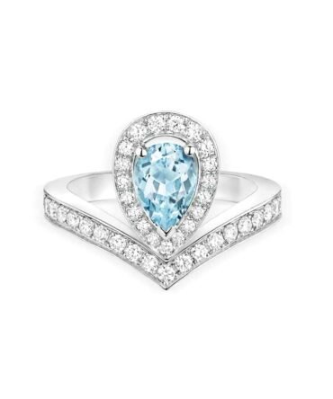 Joséphine Aigrette Ring White Gold, Aquamarine, Diamonds