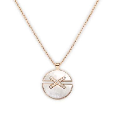 Jeux de Liens Harmony Necklace, Medium Model, Rose Gold, Diamonds