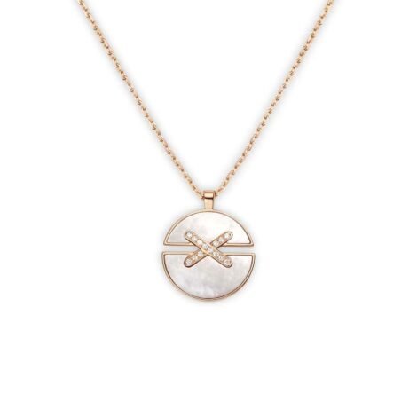 Jeux de Liens Harmony Necklace, Medium Model, Rose Gold, Diamonds