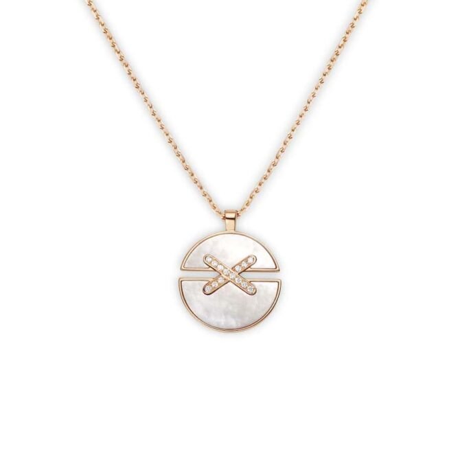 Jeux de Liens Harmony Necklace, Medium Model, Rose Gold, Diamonds
