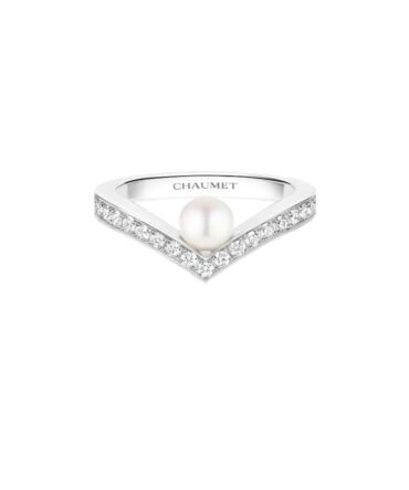 Joséphine Aigrette Ring White Gold, Pearl, Diamonds