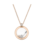 Happy Golf Pendant, Ethical Rose Gold, Diamonds