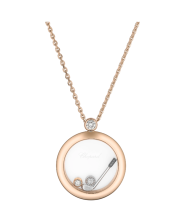 Happy Golf Pendant, Ethical Rose Gold, Diamonds
