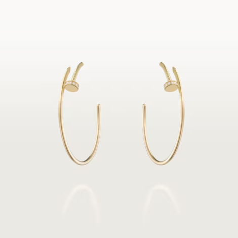 Juste Un Clou Hoop Earrings, Large Model, Diamonds
