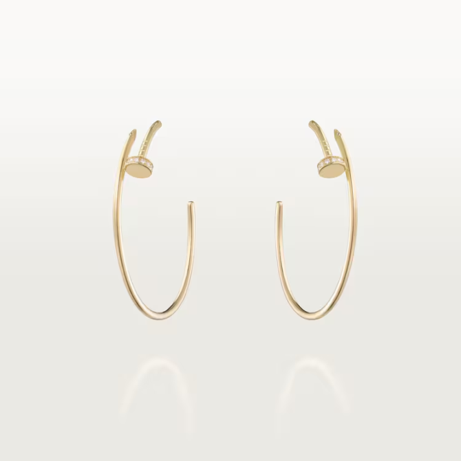 Juste Un Clou Hoop Earrings, Large Model, Diamonds