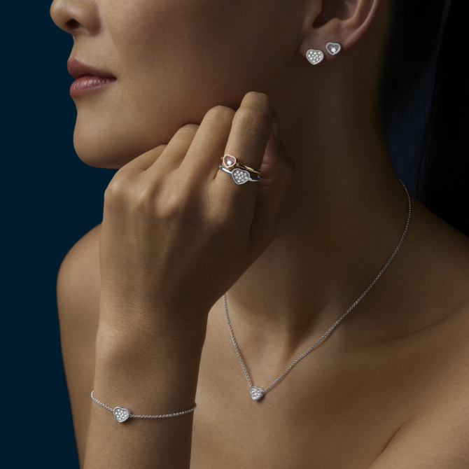 My Happy Hearts Bracelet, Ethical White Gold, Diamonds