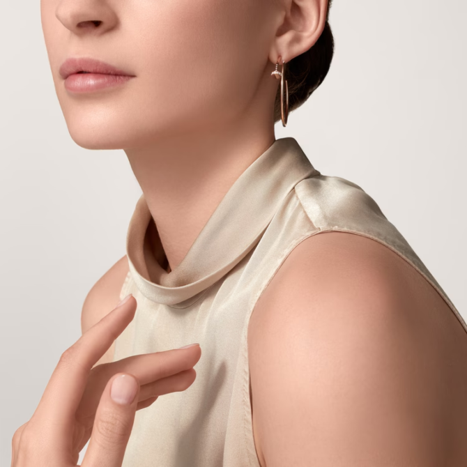 Juste Un Clou Hoop Earrings, Large Model, Diamonds