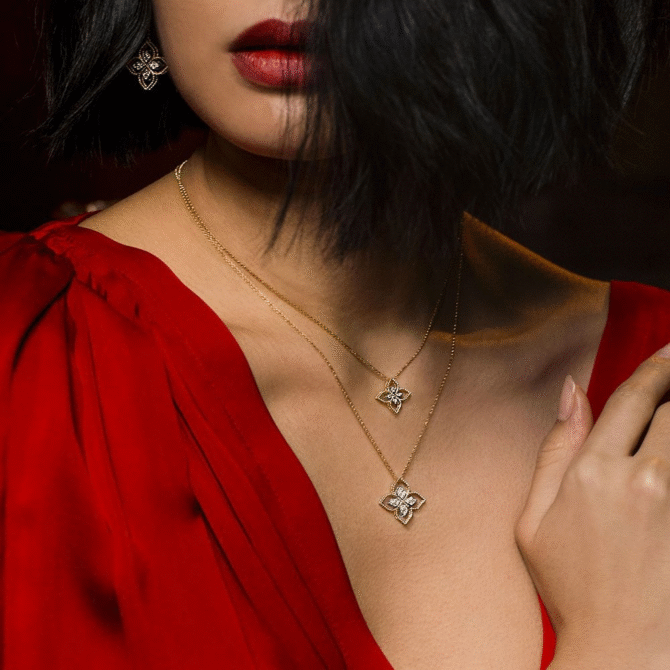 Princess Flower Pendant with Diamonds