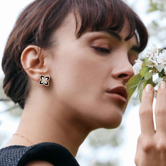 Princess Flower Earring with Diamonds