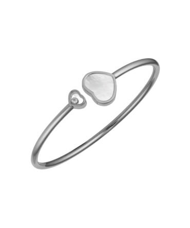 Happy Hearts Bangle, Ethical White Gold, Diamond