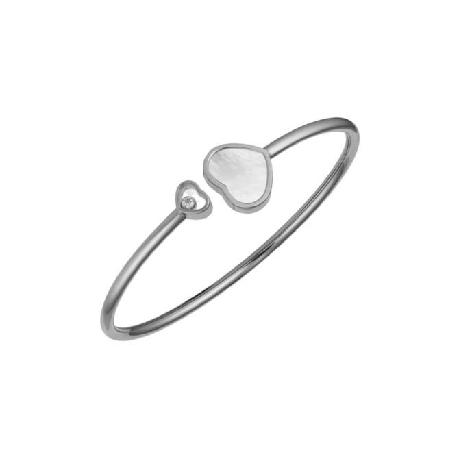 Happy Hearts Bangle, Ethical White Gold, Diamond