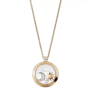 Happy Sun, Moon and Stars Pendant, Diamonds