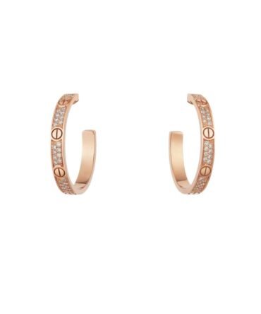 Love Hoop Earrings, Medium Model, Paved