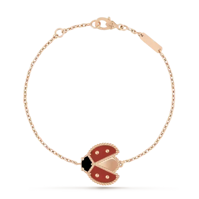 Lucky Spring Bracelet, with Open Wings of Ladybug