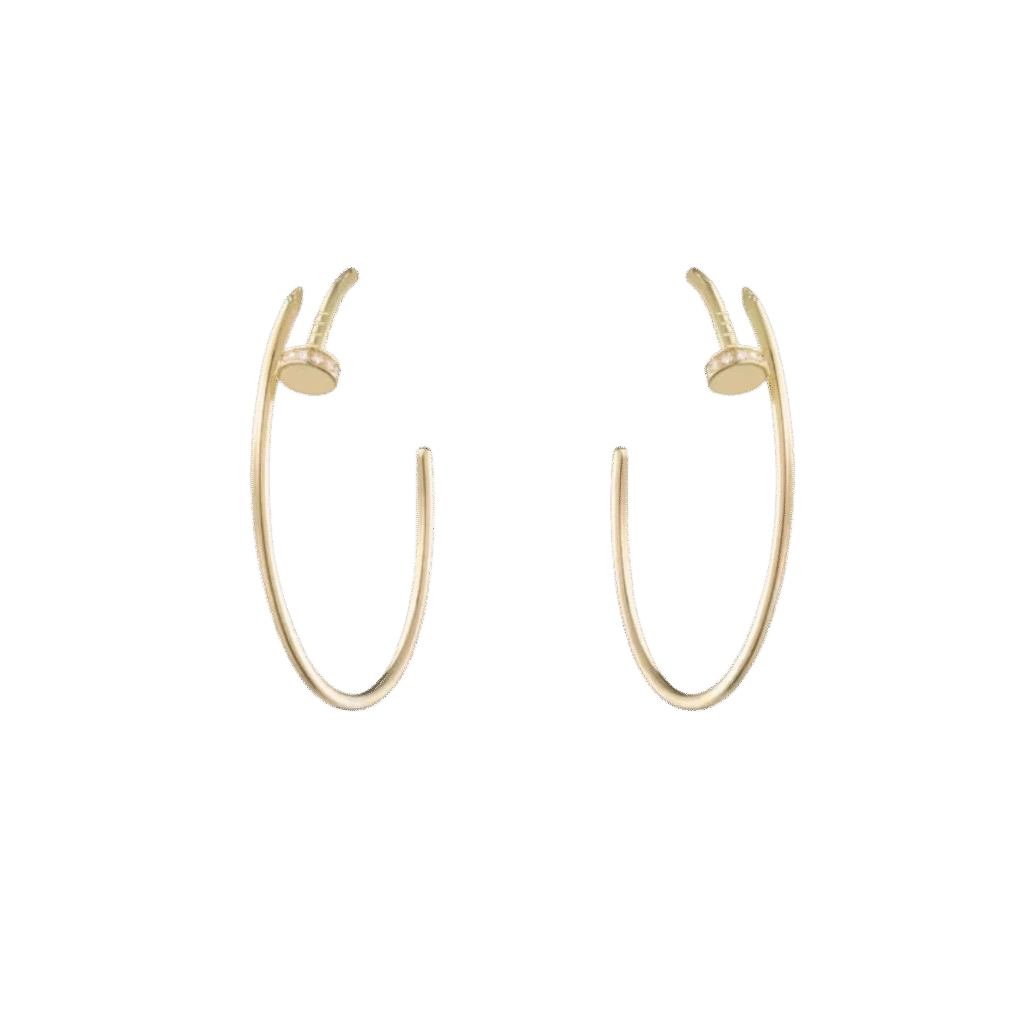 Juste Un Clou Hoop Earrings, Large Model, Diamonds