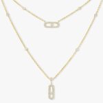 Move Uno 2 Rows Pavé Necklace