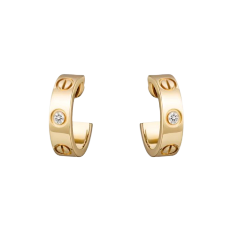 Love Hoop Earrings, Classic Model, 2 Diamonds