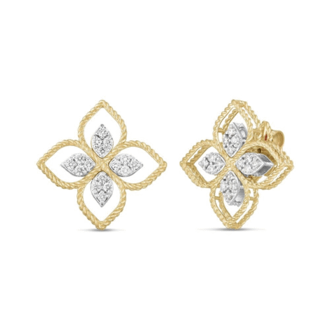 Princess Flower Diamond Earrings