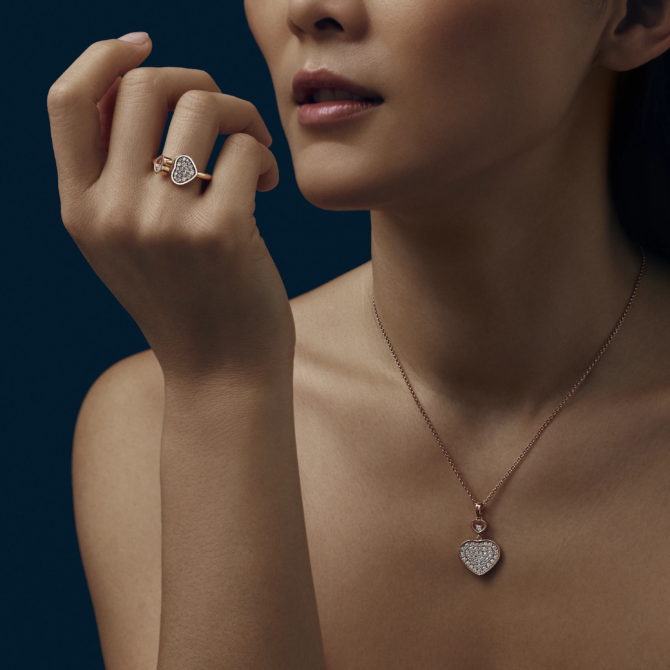 Happy Hearts Pendant, Diamonds Necklace