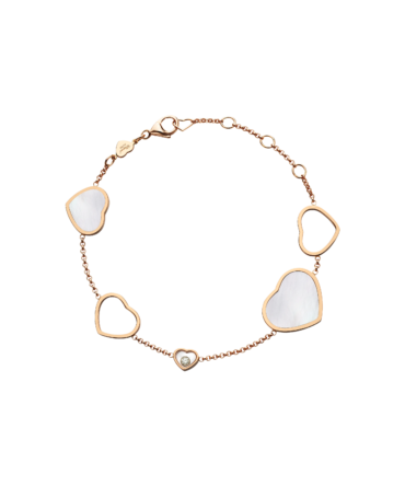 Happy Hearts Bracelet, Ethical Rose Gold, Diamond