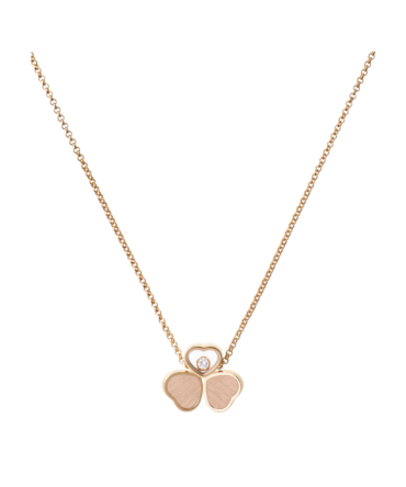 Happy Hearts Wings Necklace, Ethical Rose Gold, Diamond
