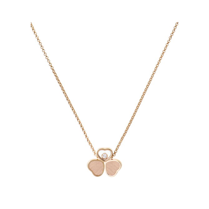 Happy Hearts Wings Necklace, Ethical Rose Gold, Diamond