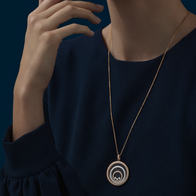 Happy Spirit Pendant, Ethical Rose Gold, Ethical White Gold, Diamonds