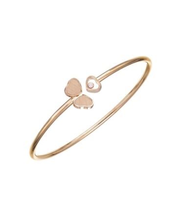 Happy Hearts Wings Bangle, Ethical Rose Gold, Diamond