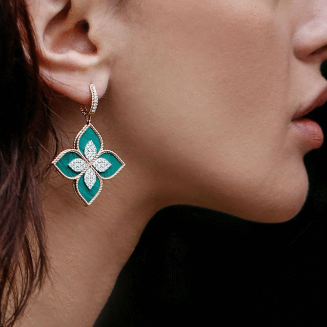 Princess Flower Earring with Diamonds