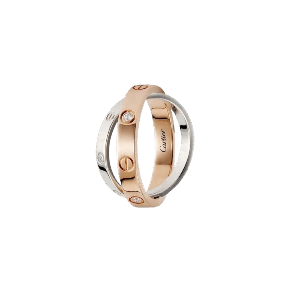 Love Ring, 6 Diamonds (Rose Gold, White Gold, Diamonds)