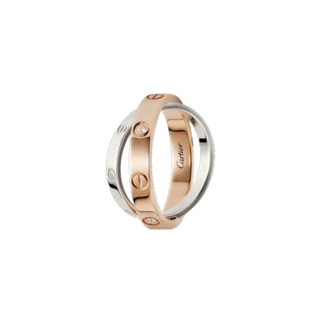 Love Ring, 6 Diamonds (Rose Gold, White Gold, Diamonds)