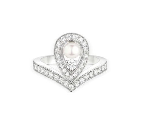 Joséphine Aigrette Ring White Gold, Pearl,Diamonds