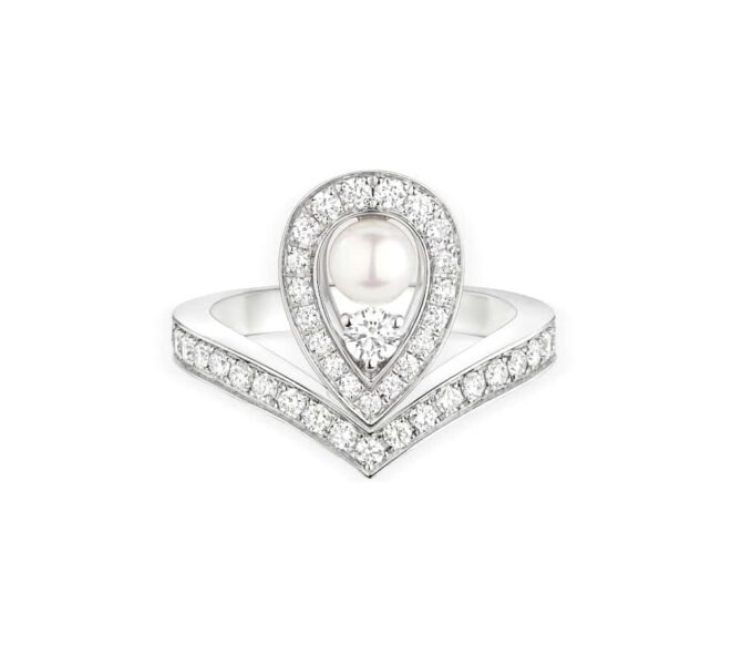 Joséphine Aigrette Ring White Gold, Pearl,Diamonds