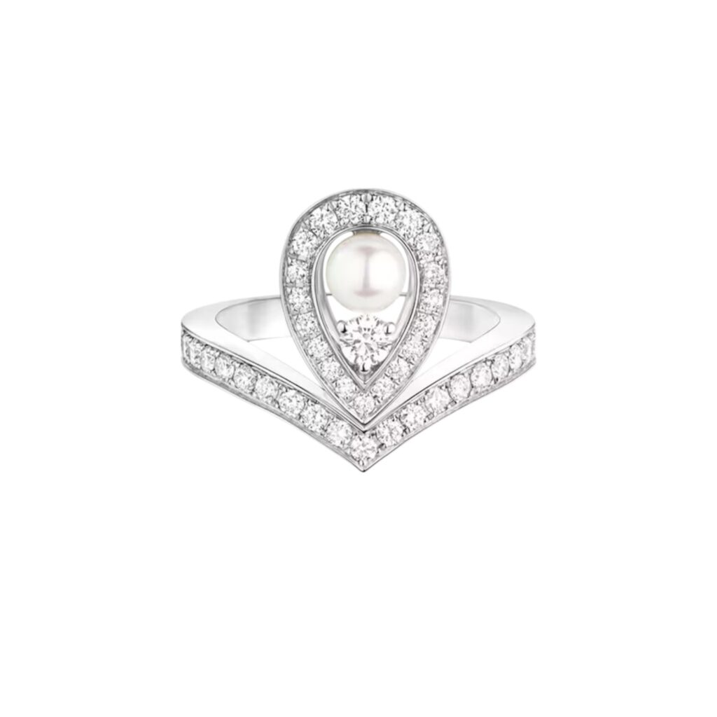 Joséphine Aigrette Ring White Gold, Pearl,Diamonds
