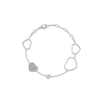 Happy Hearts Bracelet, Ethical White Gold, Diamonds