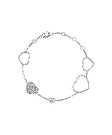 Happy Hearts Bracelet, Ethical White Gold, Diamonds