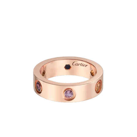Love Ring (Rose Gold, Sapphires, Garnets, Amethyst)