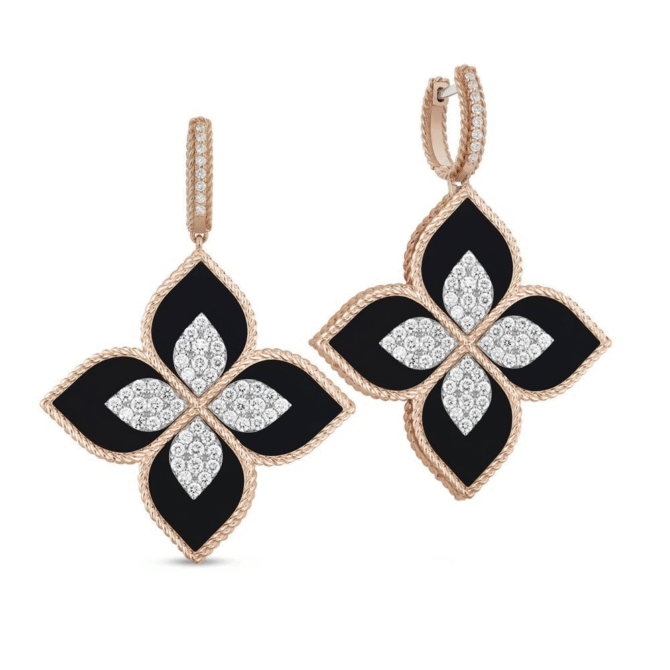 Princess Flower Earring with Diamonds