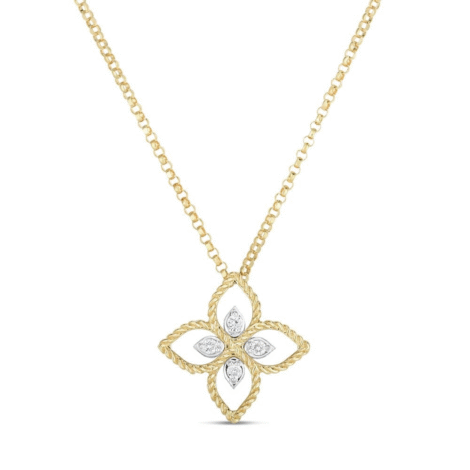 Princess Flower Pendant with Diamonds