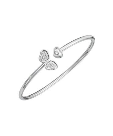 Happy Hearts Wings Bangle, Ethical White Gold, Diamonds Bracelet