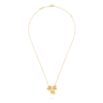Frivol Necklace, 3 Flowers, Mini Model ( Yellow Gold, Diamonds ) - Image 3