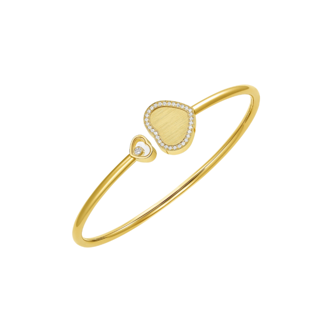 Happy Hearts Golden Hearts Bangle, Ethical Yellow Gold, Diamonds
