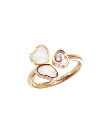 Happy Hearts Wings Ring, Ethical Rose Gold, Diamond