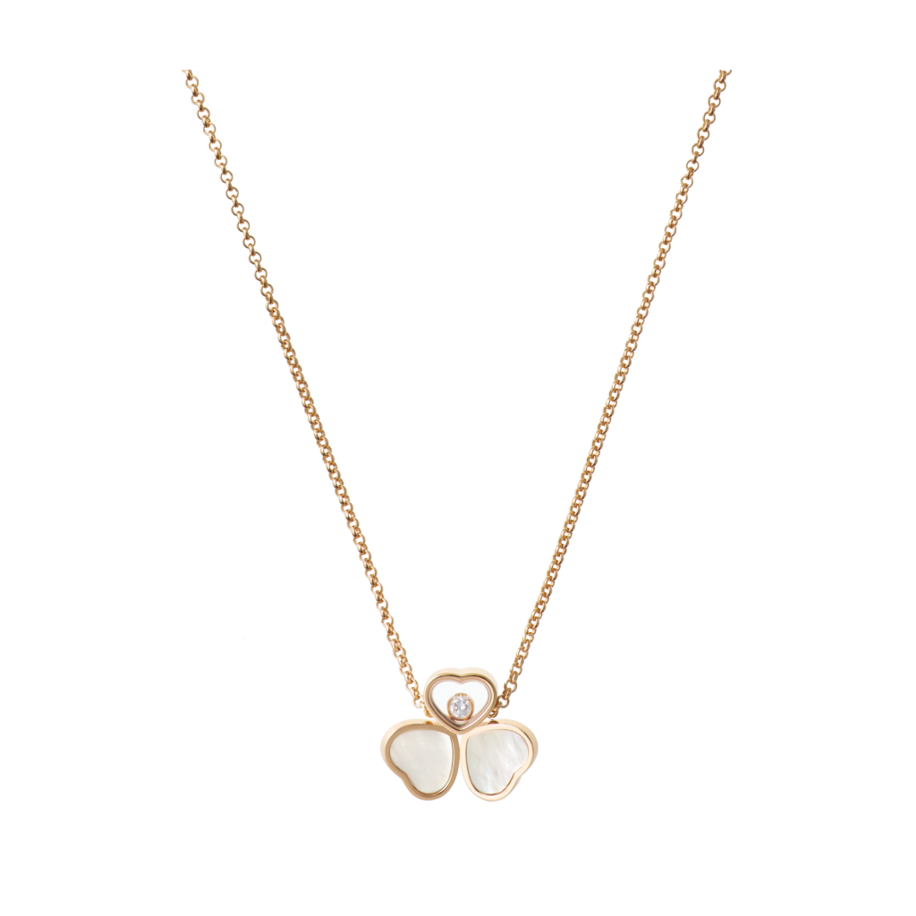 Happy Hearts Wings Necklace, Ethical Rose Gold, Diamond