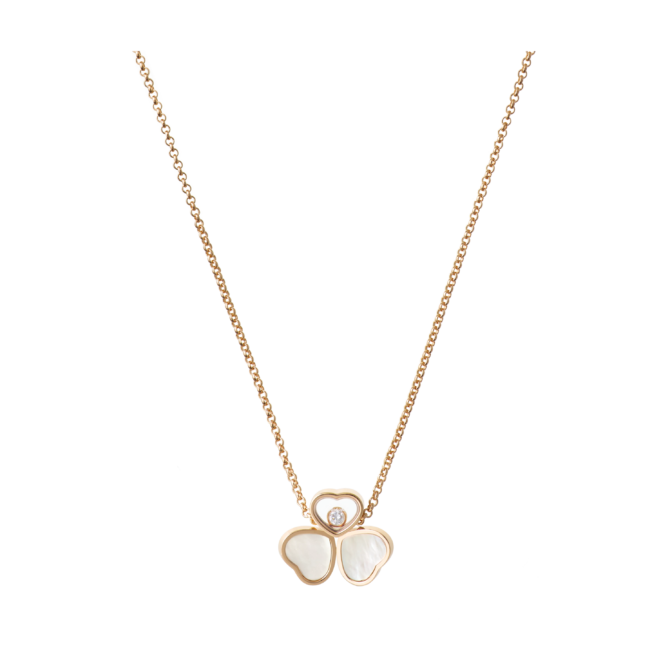 Happy Hearts Wings Necklace, Ethical Rose Gold, Diamond